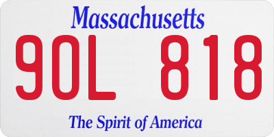 MA license plate 9OL818