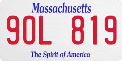 MA license plate 9OL819