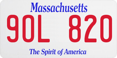 MA license plate 9OL820