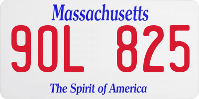 MA license plate 9OL825