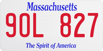 MA license plate 9OL827