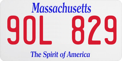 MA license plate 9OL829