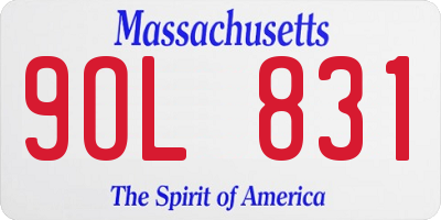 MA license plate 9OL831