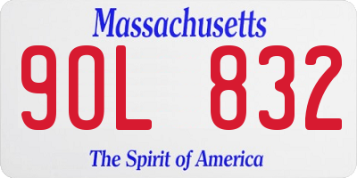 MA license plate 9OL832