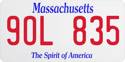 MA license plate 9OL835