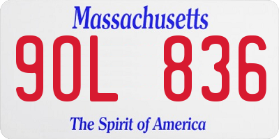 MA license plate 9OL836