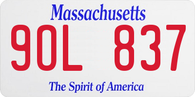 MA license plate 9OL837