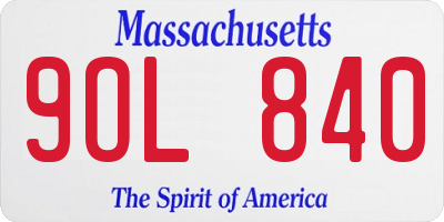 MA license plate 9OL840