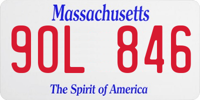 MA license plate 9OL846