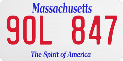 MA license plate 9OL847