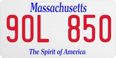 MA license plate 9OL850