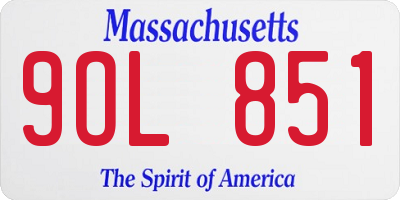 MA license plate 9OL851