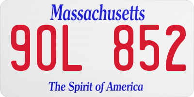 MA license plate 9OL852