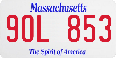 MA license plate 9OL853