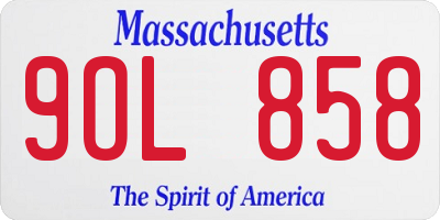 MA license plate 9OL858