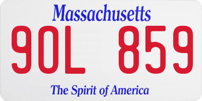 MA license plate 9OL859