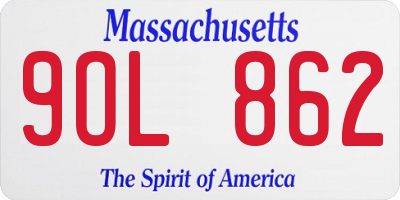 MA license plate 9OL862