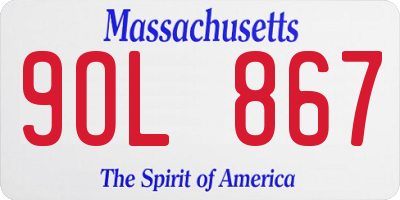 MA license plate 9OL867
