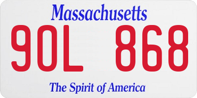 MA license plate 9OL868