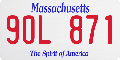 MA license plate 9OL871