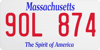 MA license plate 9OL874