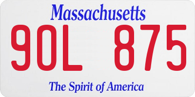 MA license plate 9OL875