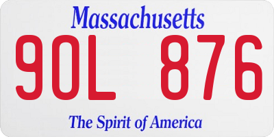 MA license plate 9OL876