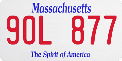 MA license plate 9OL877