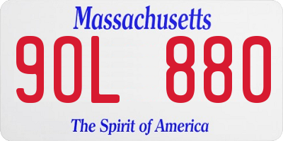 MA license plate 9OL880