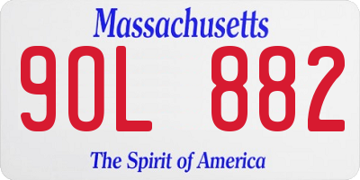 MA license plate 9OL882