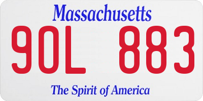 MA license plate 9OL883