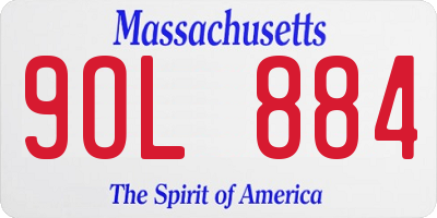 MA license plate 9OL884