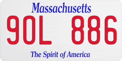 MA license plate 9OL886