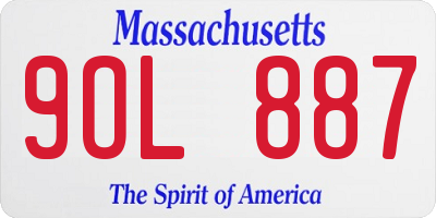 MA license plate 9OL887