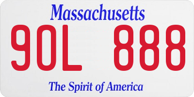 MA license plate 9OL888