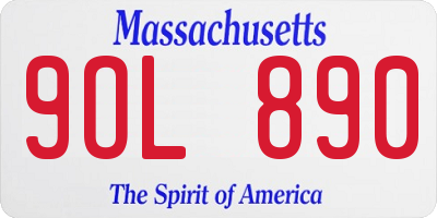 MA license plate 9OL890