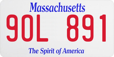 MA license plate 9OL891