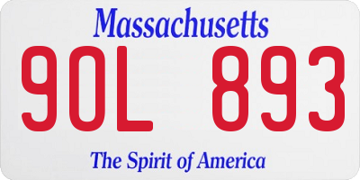 MA license plate 9OL893