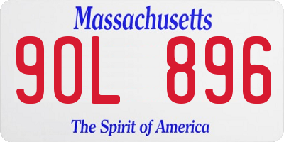 MA license plate 9OL896