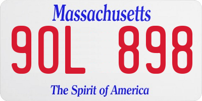 MA license plate 9OL898