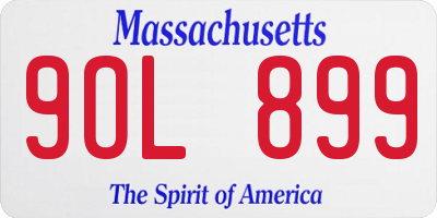 MA license plate 9OL899