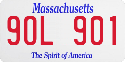 MA license plate 9OL901