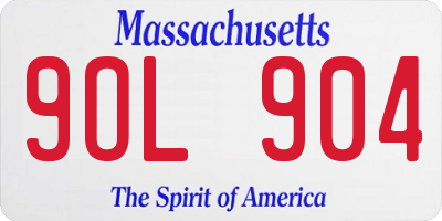 MA license plate 9OL904