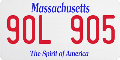 MA license plate 9OL905