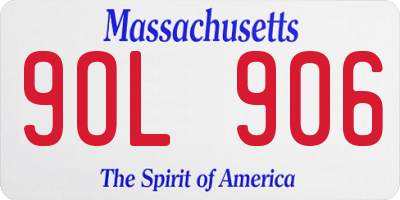 MA license plate 9OL906
