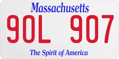 MA license plate 9OL907