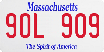 MA license plate 9OL909