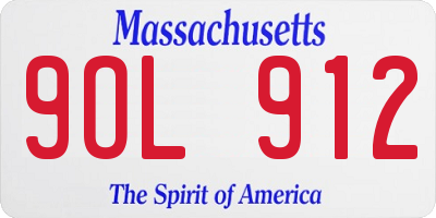 MA license plate 9OL912