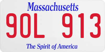 MA license plate 9OL913