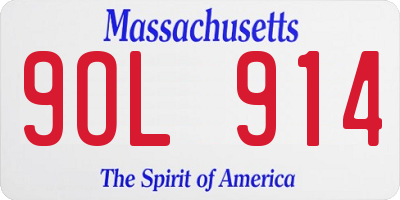 MA license plate 9OL914